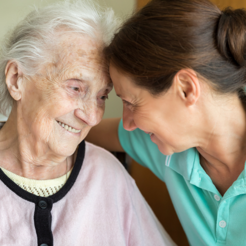 Elderly Woman and caregiver