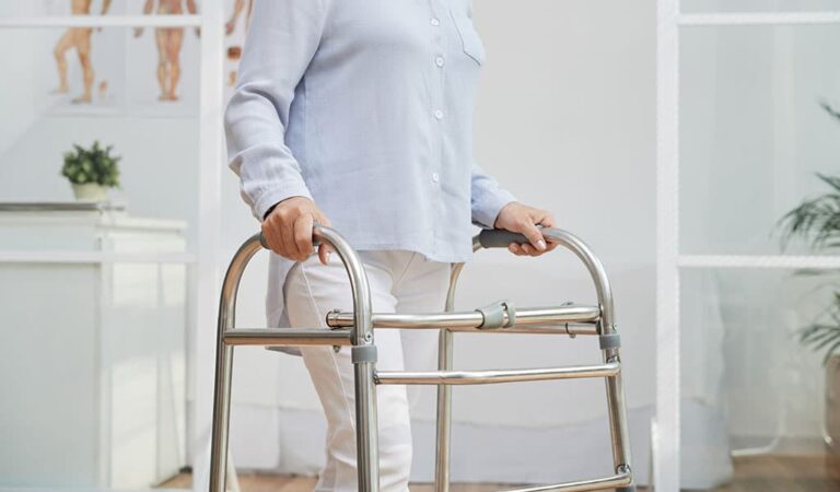 Elderly Woman With Walker