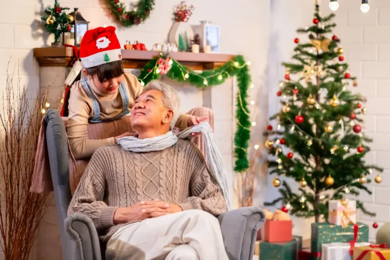 elderly asian man with child